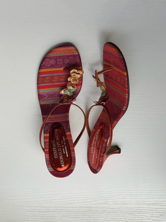 kitten heels with butterfly details