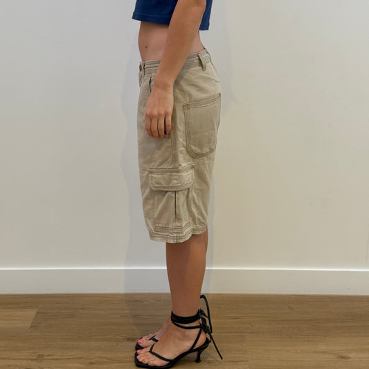 Cream Cargo Shorts
