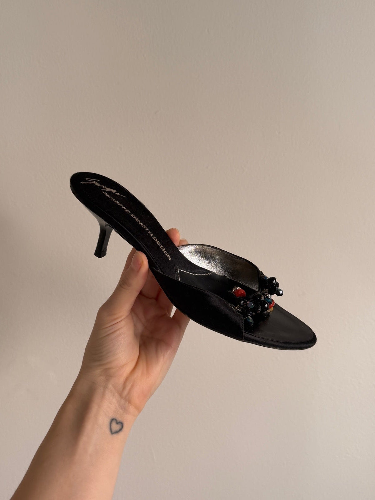 Giuseppe Zanotti Black Gem Kitten Heels (US 6.5)