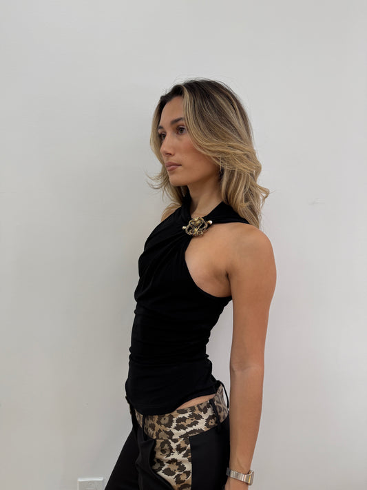 Roberto Cavalli Broche Turtle Neck Top