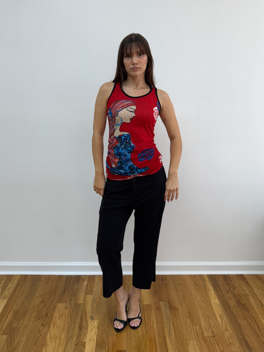 Red Graphic Tank