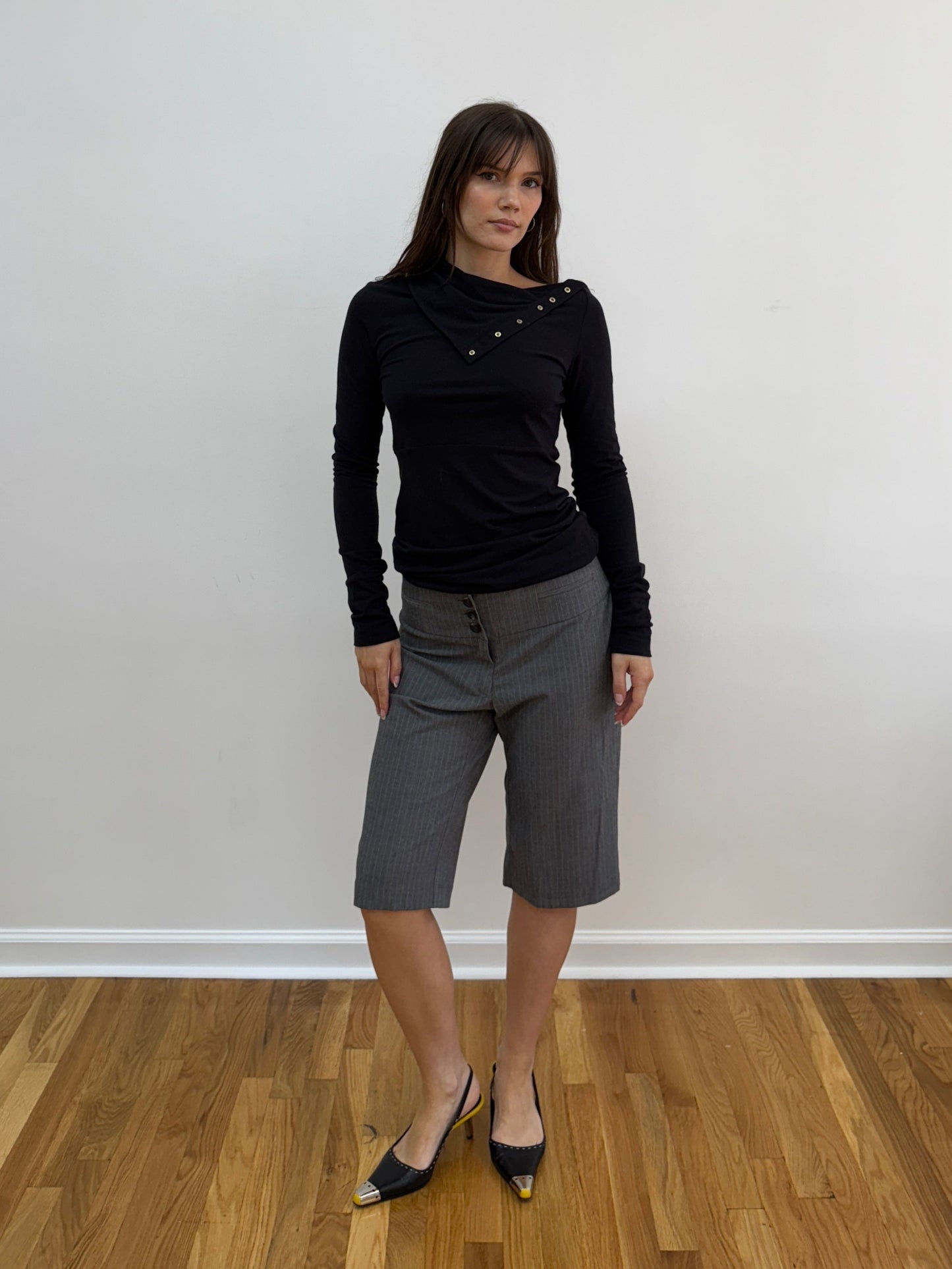 Striped Grey Bermuda Shorts