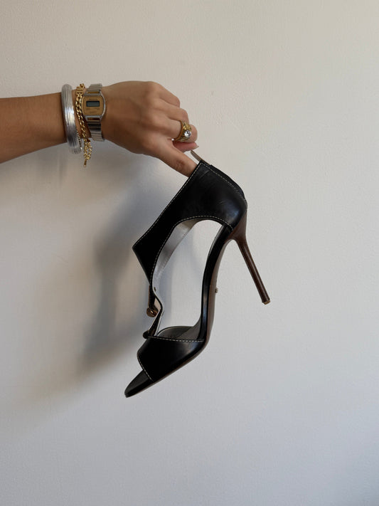 Sergio Rossi Black Heels with Gold Detail IT 36.5