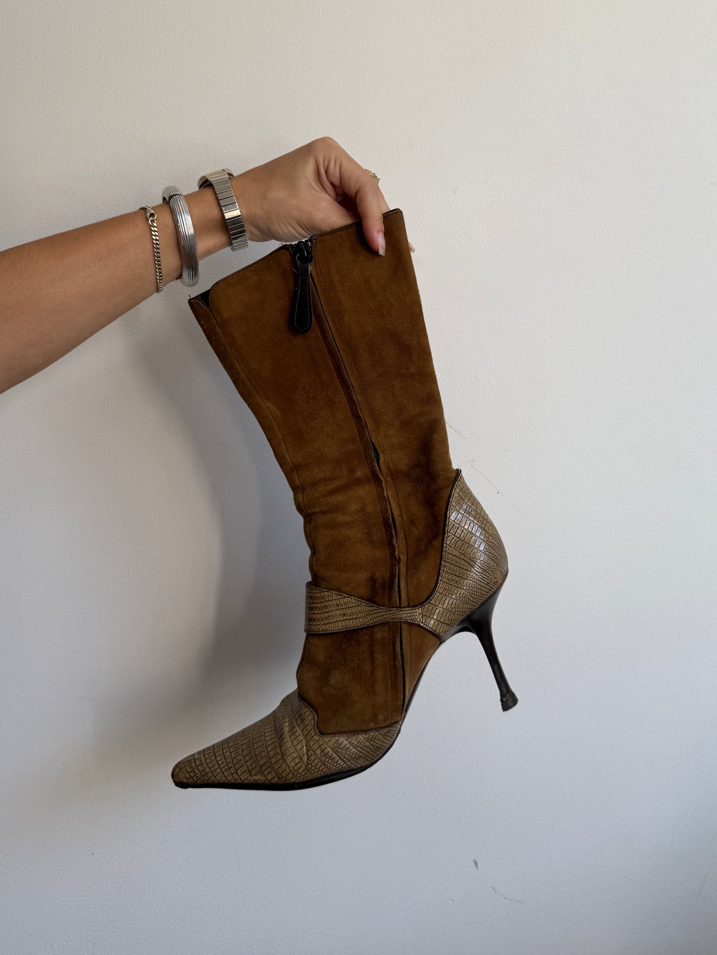 Vicini Tan Leather Boots 5.5