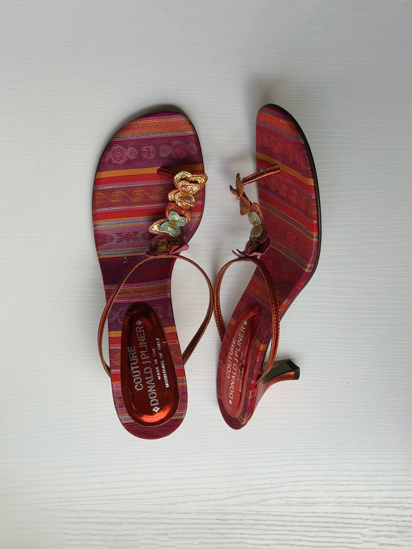 kitten heels with butterfly details