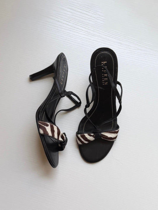 Ralph Lauren Black Heels w Zebra Accent (US 7/7.5)