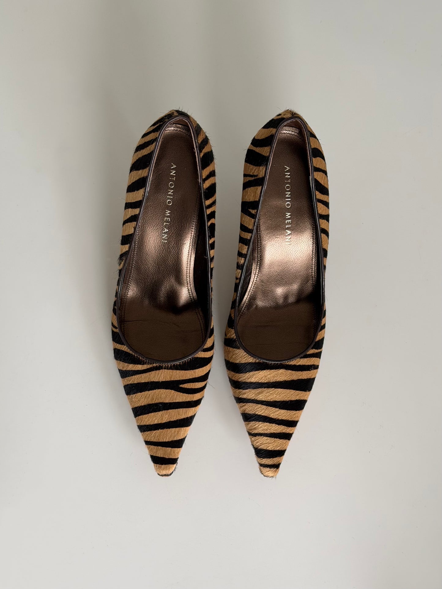 Ponyhair Zebra Heels US 7.5