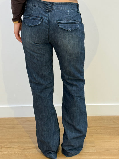 Low Rise Deep Blue Denim