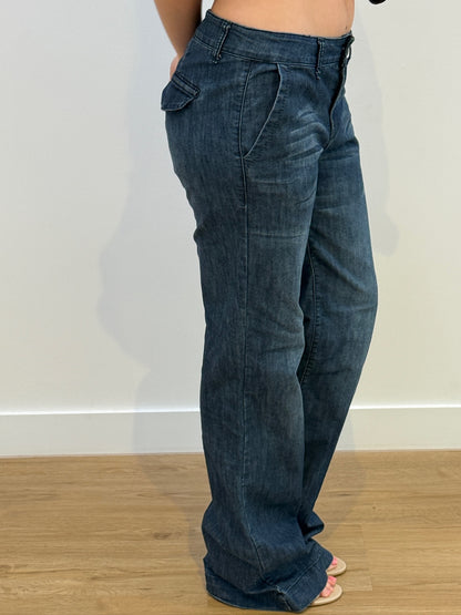 Low Rise Deep Blue Denim