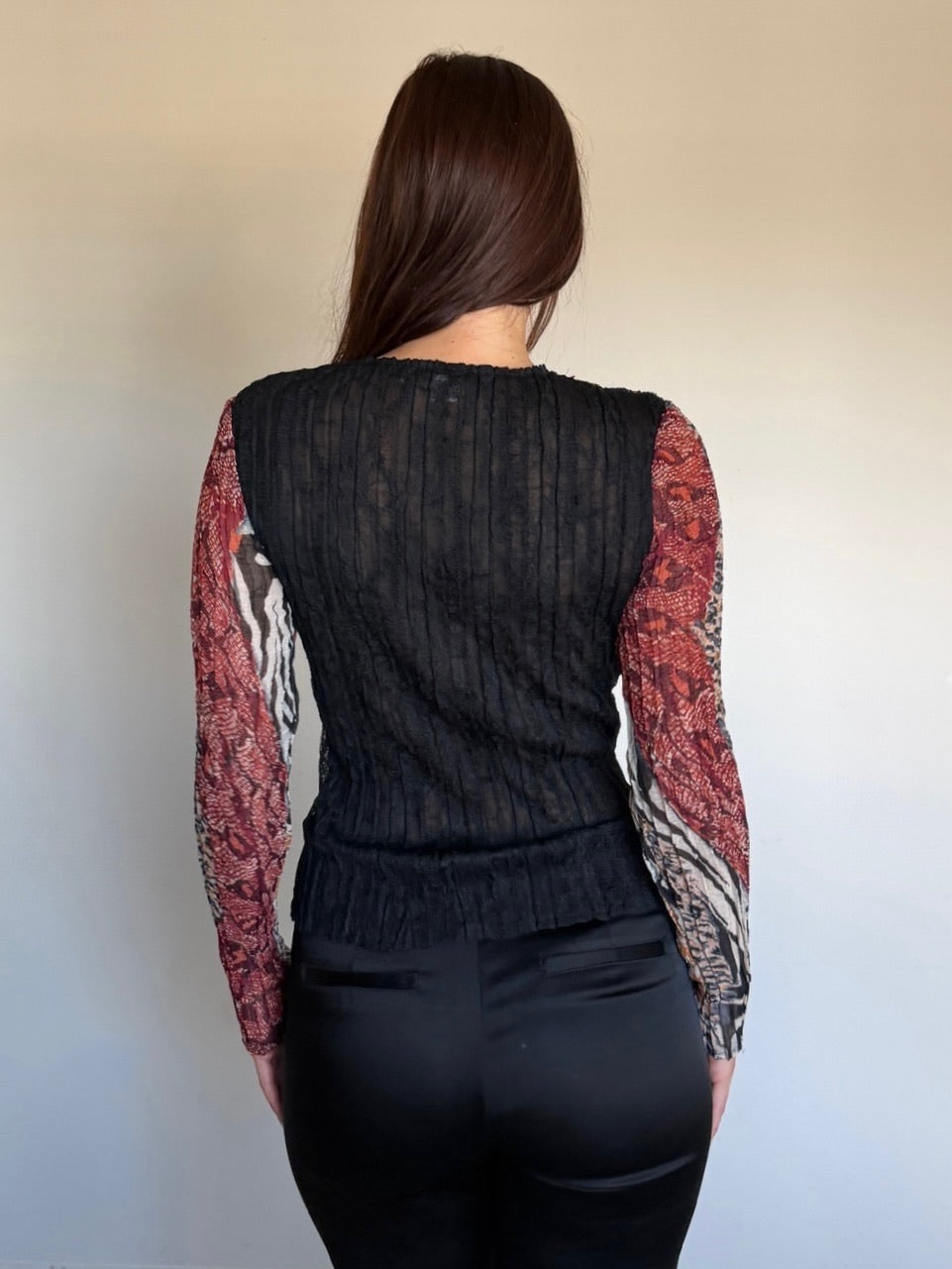Semi-Sheer Printed Top