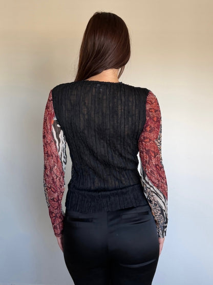 Semi-Sheer Printed Top