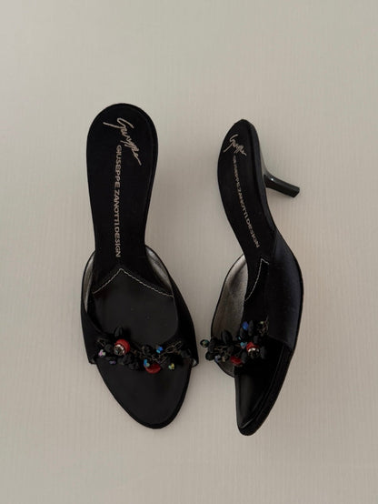 Giuseppe Zanotti Black Gem Kitten Heels (US 6.5)