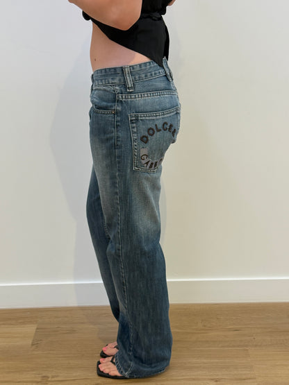 Dolce and Gabbana Low Rise Straight Leg Jeans