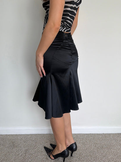 Just Cavalli Black Satin Skirt