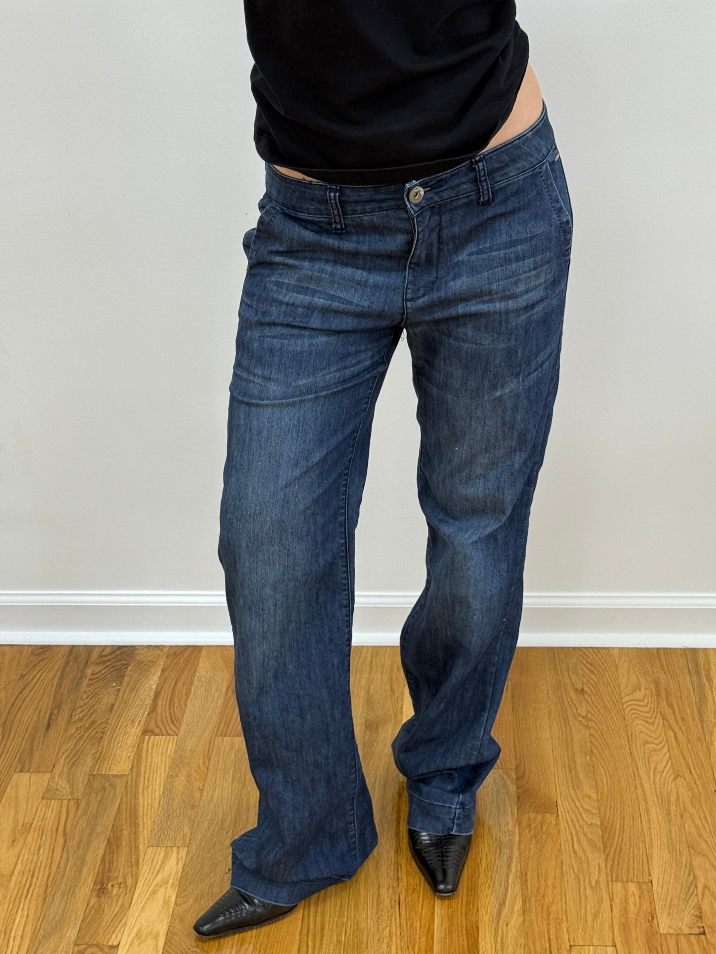 Low Rise Deep Blue Denim
