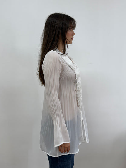 White Tunic with Ruffle Details