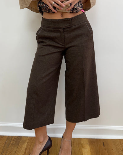 Brown Cropped Capri