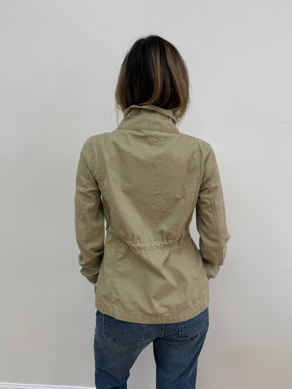 High Neck Zip Up Utility Jacket