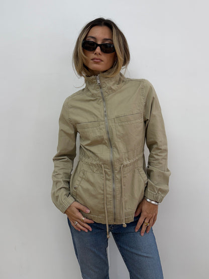 High Neck Zip Up Utility Jacket