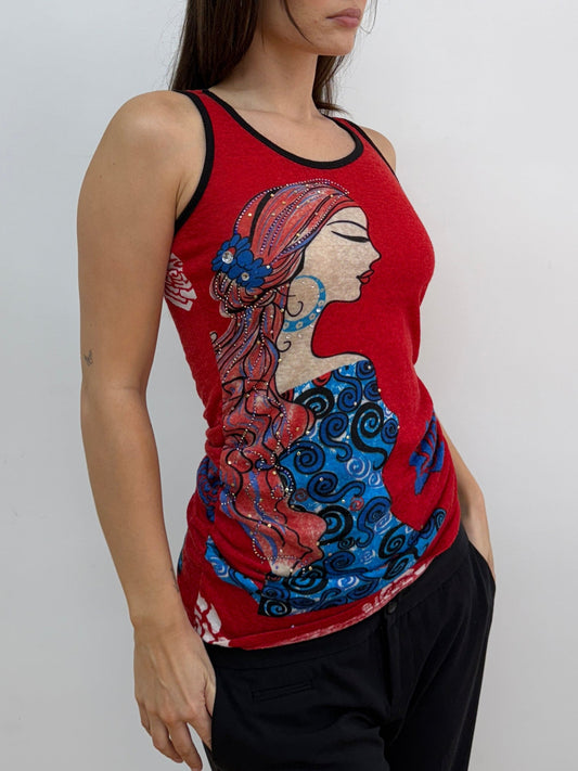 Red Graphic Tank