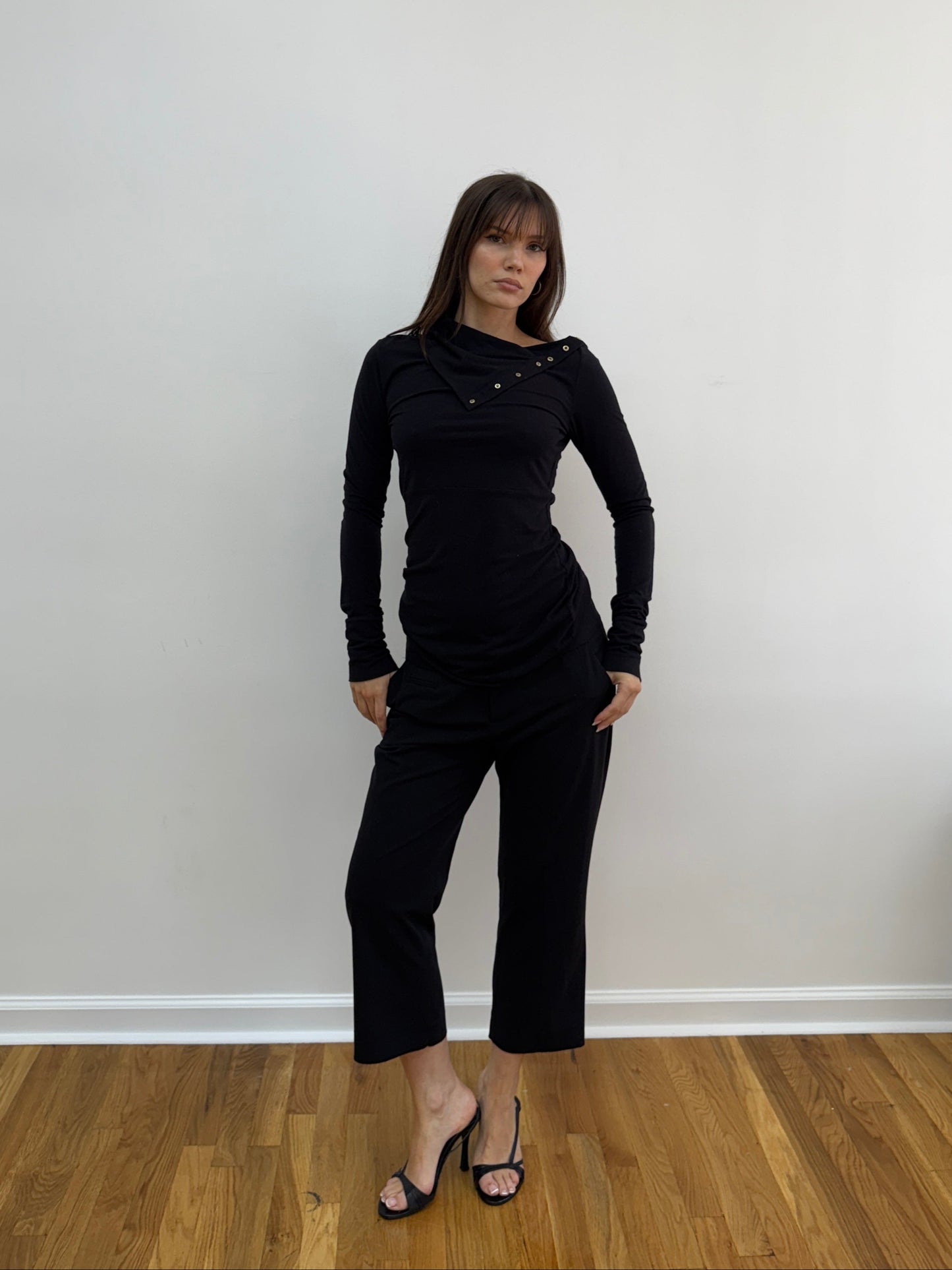 DVF Black Asymmetrical Longsleeve