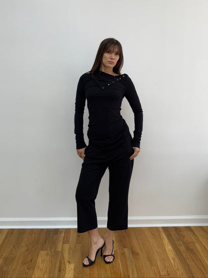 DVF Black Asymmetrical Longsleeve