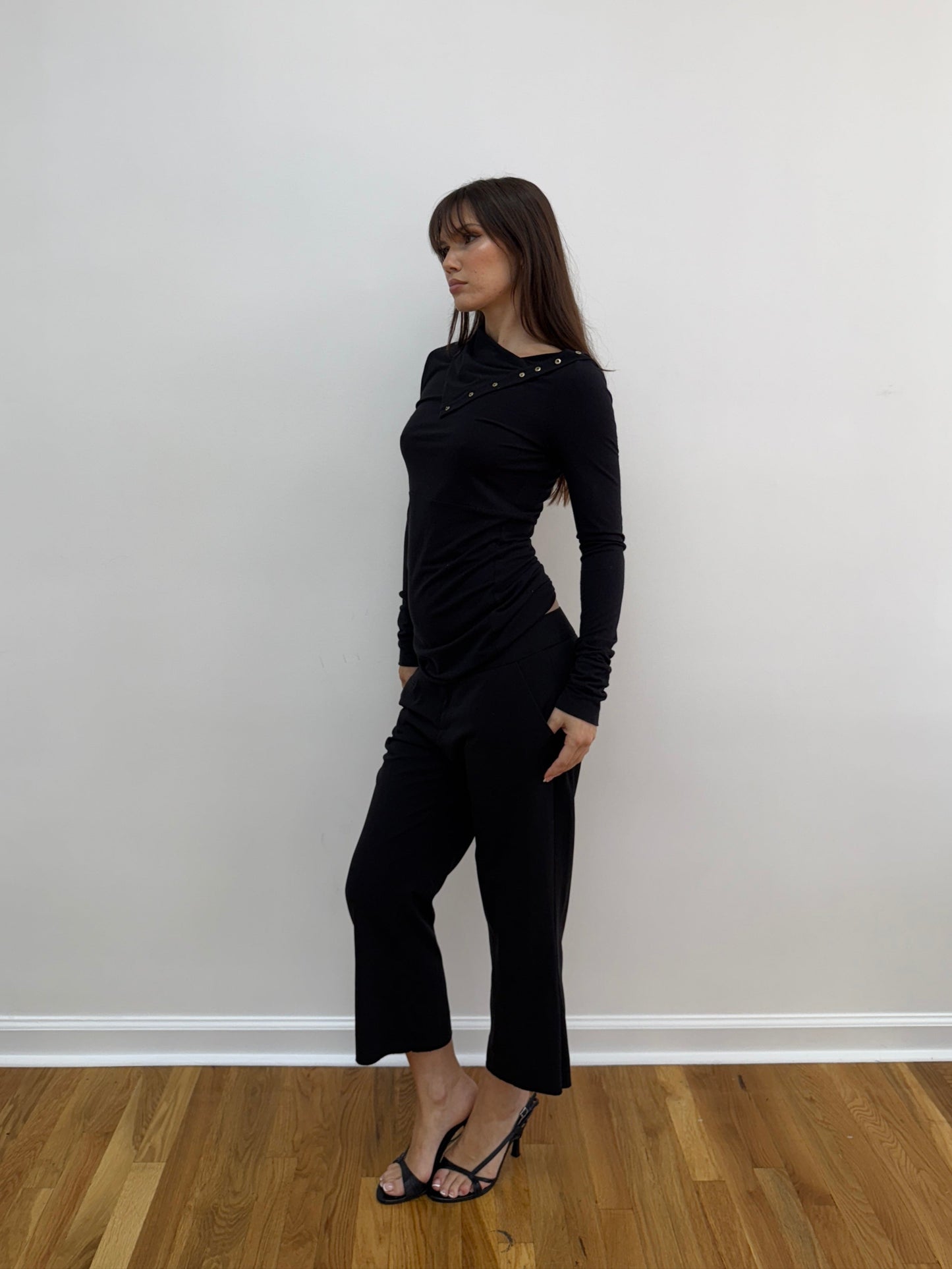DVF Black Asymmetrical Longsleeve