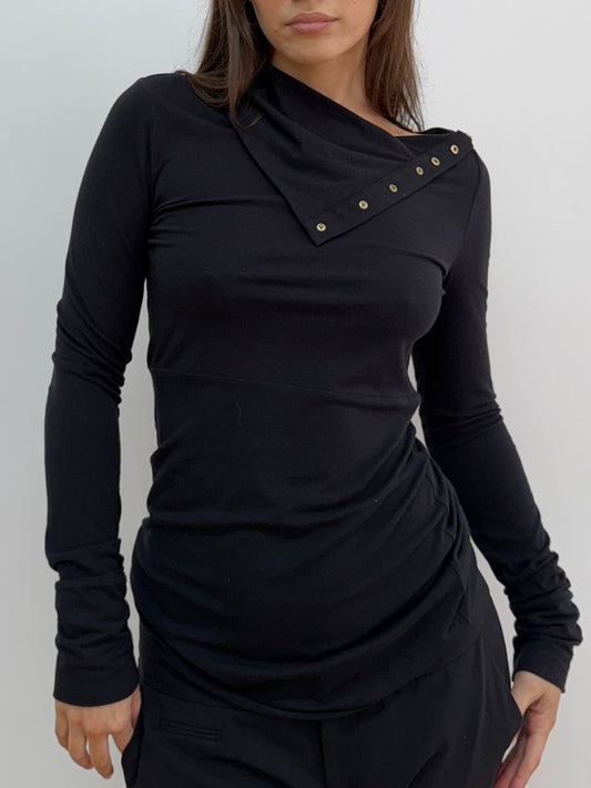 DVF Black Asymmetrical Longsleeve