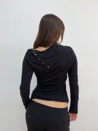 DVF Black Asymmetrical Longsleeve