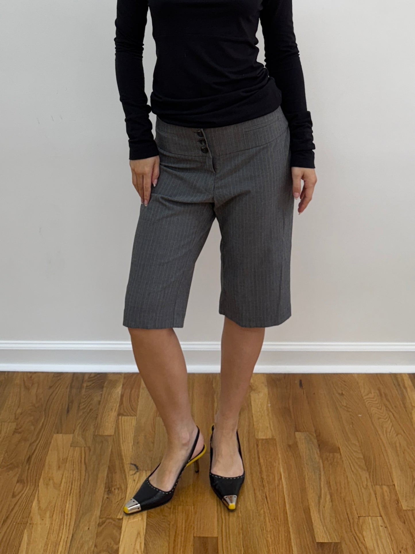 Striped Grey Bermuda Shorts