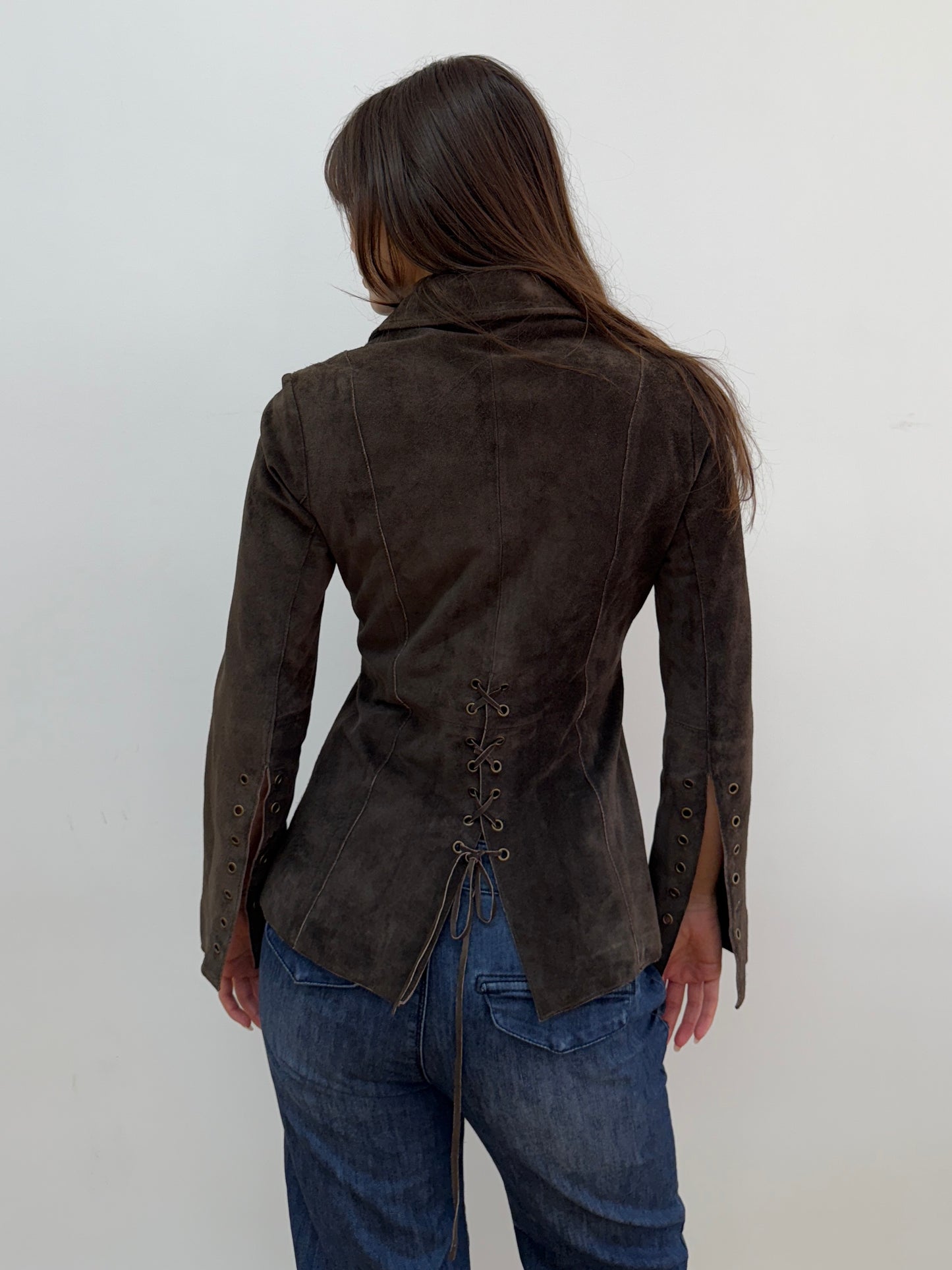 Brown Western Tie Up Jacket