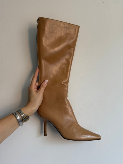Jimmy Choo Tan Leather Boots IT 37