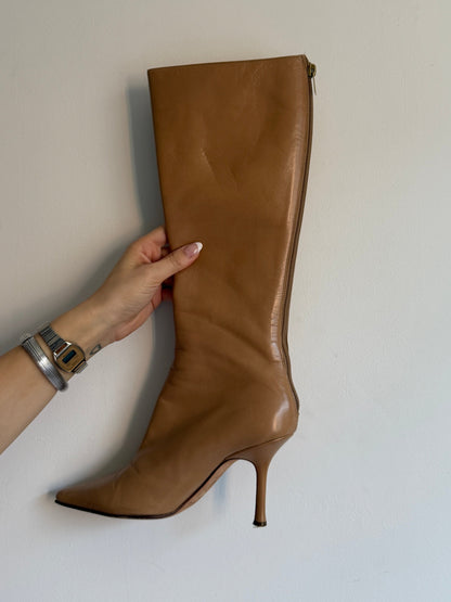 Jimmy Choo Tan Leather Boots IT 37