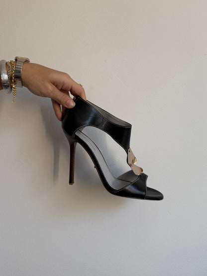 Sergio Rossi Black Heels with Gold Detail IT 36.5