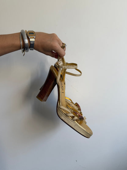 Dolce and Gabbana Orange Stone Heels IT 37