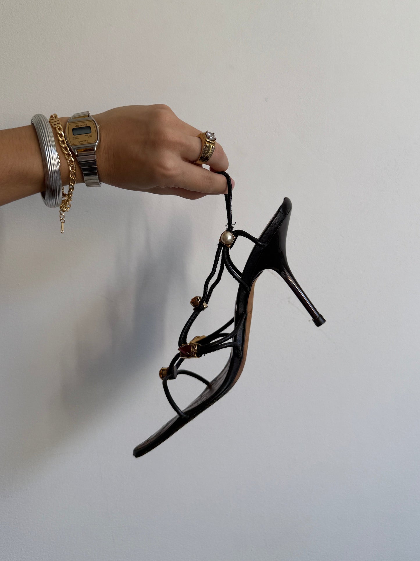 Vicini Stone Sandal Heels 7.5