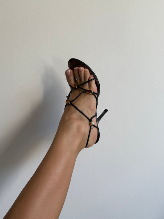 Vicini Stone Sandal Heels 7.5