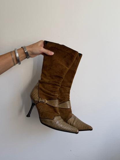 Vicini Tan Leather Boots 5.5