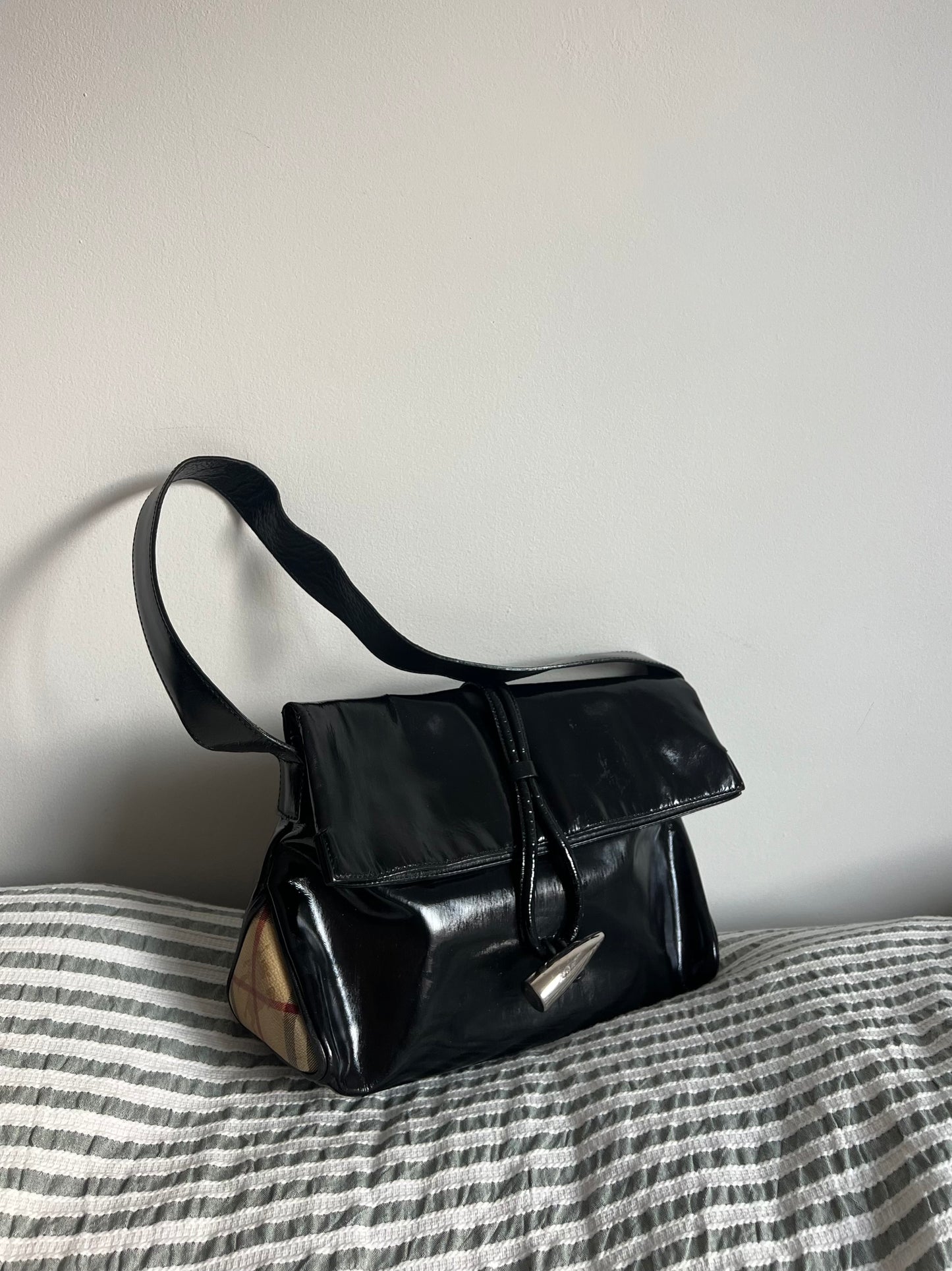 Burberry Patent Leather Shoulder Bag
