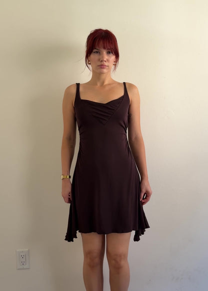 DVF Brown Cowl Neck Dress