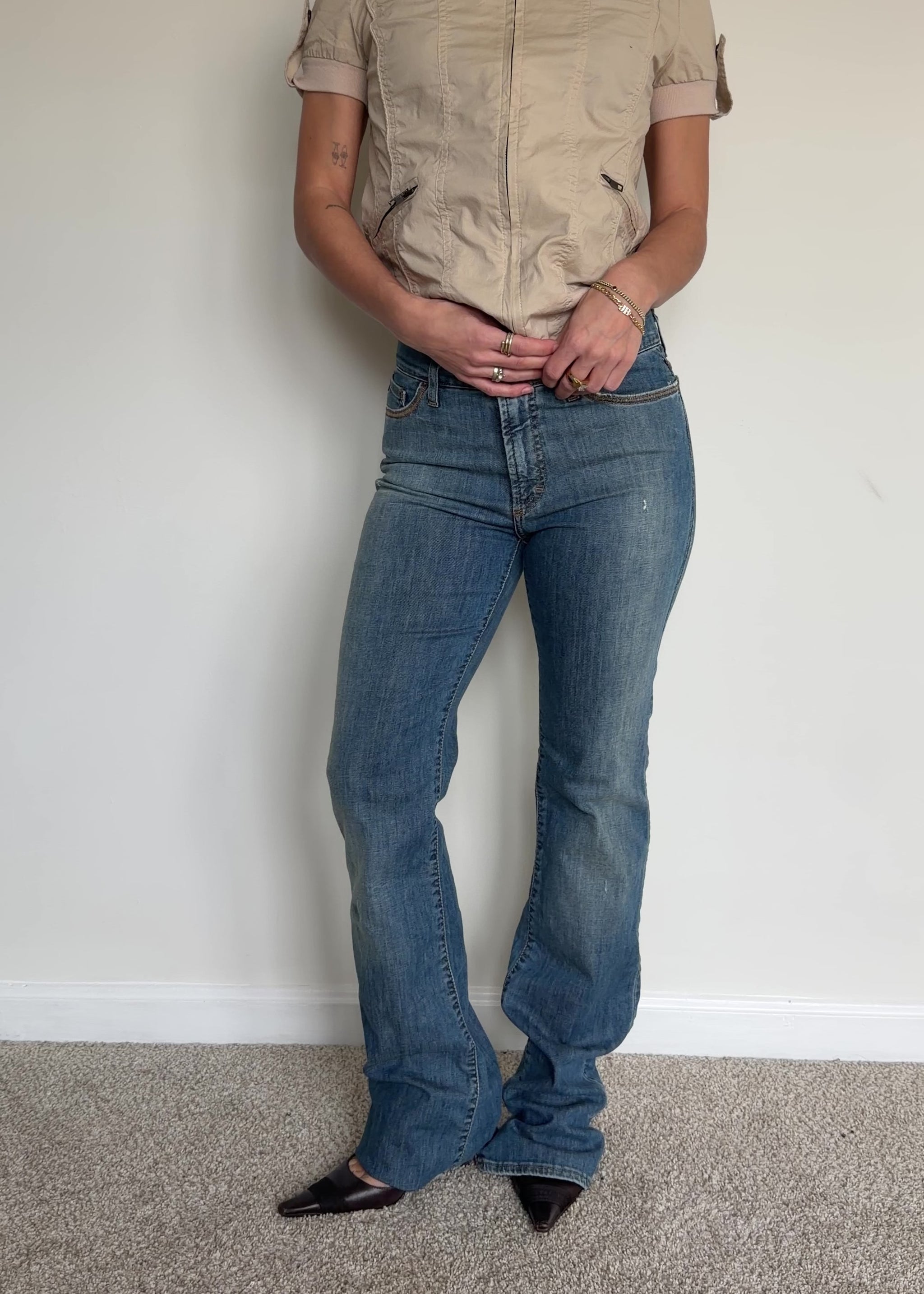 video of just cavalli bootcut jeans