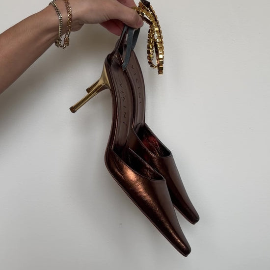 video of bronze heels in different angles