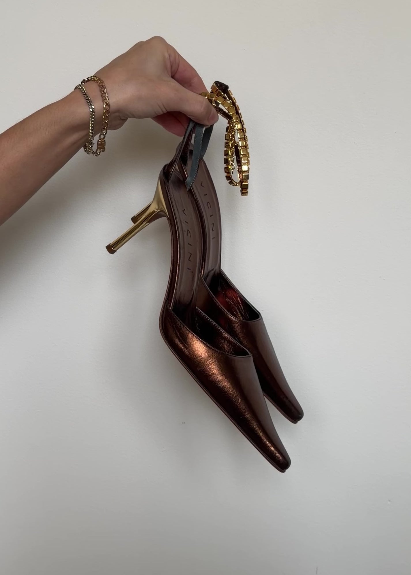 video of bronze heels in different angles