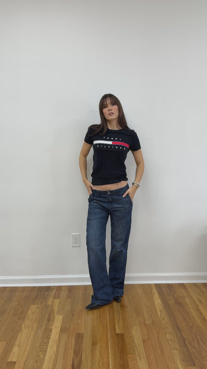 Low Rise Deep Blue Denim