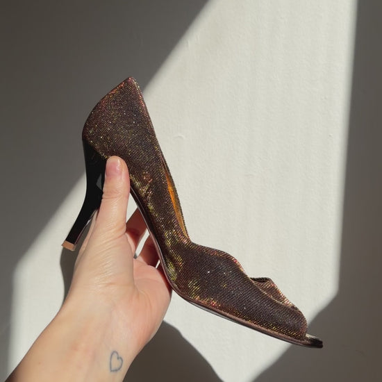 video of irisdescent heels