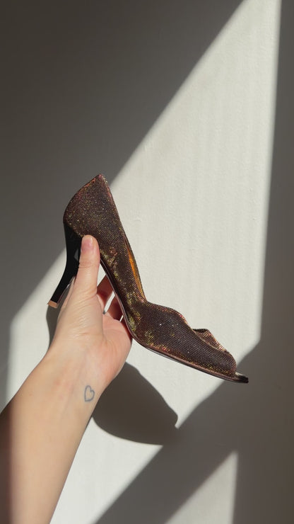 video of irisdescent heels