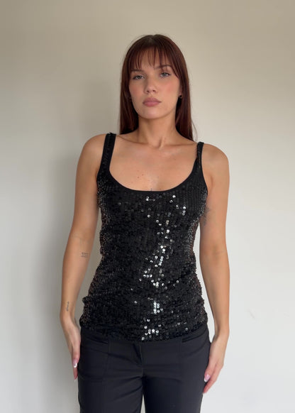 video of black sequin top