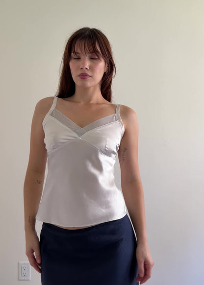 video of ivory silk tank